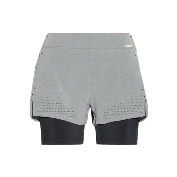 LNDR Women's Gray Run Double Shorts - Picture 1 of 8